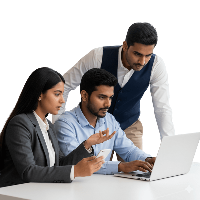 Team working collaboratively